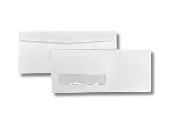 #10 White Woven Window Envelopes / 500 - Printfinishing