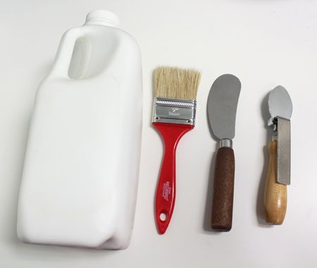 Padding Kit: Jug of Glue, Padding Spoon, Padding Knife and Padding Brush