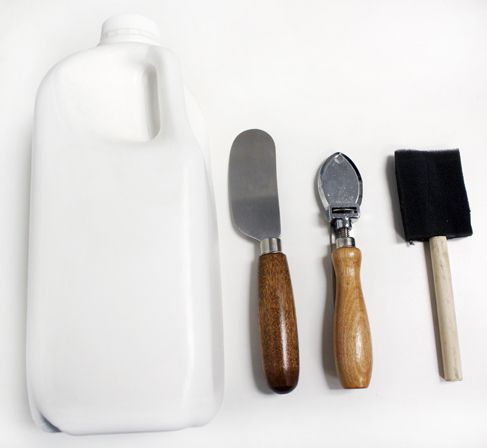 Padding Kit: Jug of Glue, Padding Spoon, Padding Knife and Padding Brush