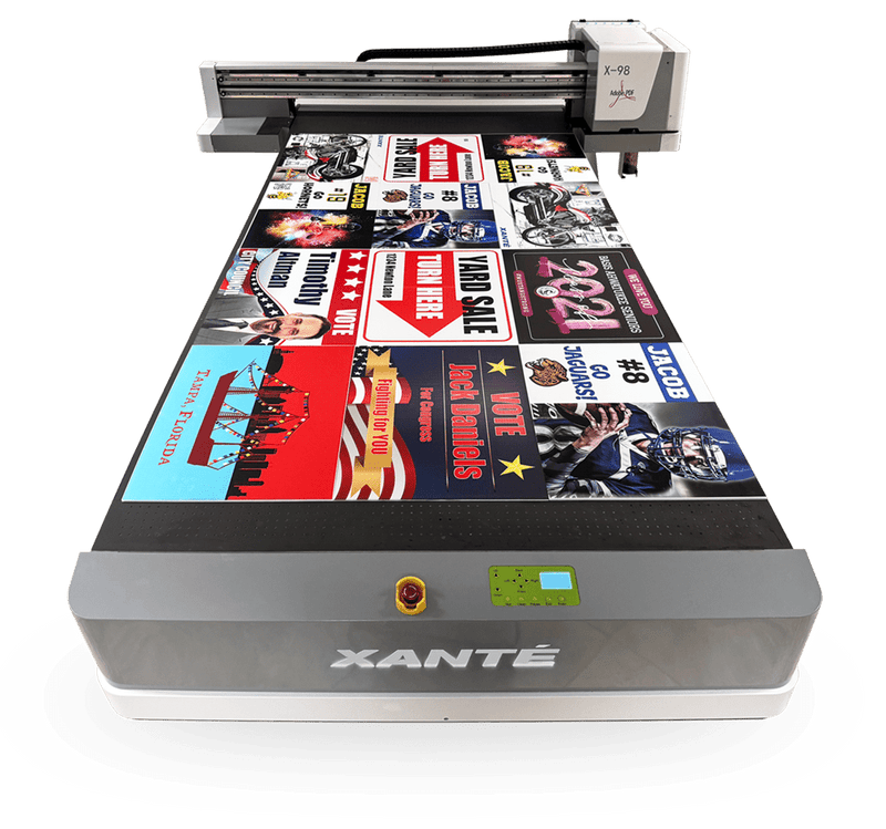 X-98 UV flatbed Printer - CMYK 2 Printheads No UV Unlimited, No Braille Ability - Printfinishing